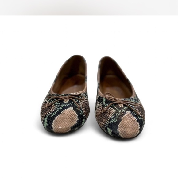 Madewell Adelle Ballet Flat in Snake Embossed Leather with Bow Woman's 9 - Picture 2 of 7